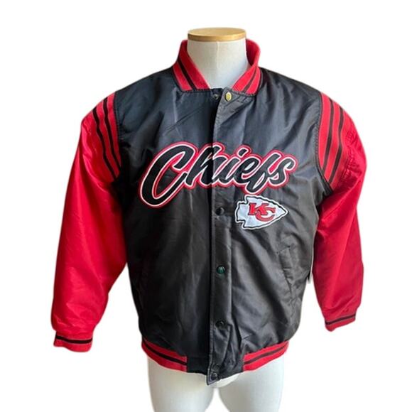 NFL Other - NWT Kansas City Chiefs NFL black, red lined varsity jacket size M